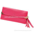 New Arrival Women's Leather Wallets with Tassel and Golden Angle, Available in Various Colors
